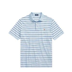Polo Ralph Lauren Classic Fit Striped Soft Cotton Polo Light Blue Navy White XXL